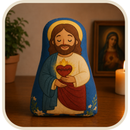 Almofada Infantil Sagrado Coração de Jesus em Algodão 30cm®