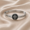 Pulseira Medalha de São Bento em Aço Inox Cirúrgico Antialérgico®