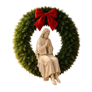 Jesus em Oração com Laço Vermelho 33cm - Santo Floral®