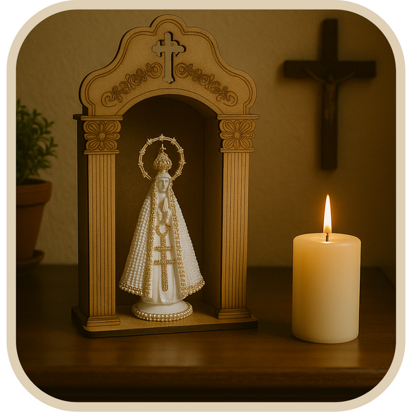 Capela em Madeira Nossa Senhora Aparecida Perolada®
