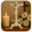 Crucifixo Barroco em Resina Marfim 26cm®