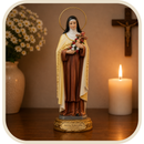 Imagem Santa Terezinha Barroca com Auréola 20cm em Resina®