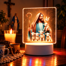 Luminária Jesus Cristo com Cordeirinhos  - Lumifé®