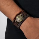 Pulseira Medalha de São Bento em Couro®