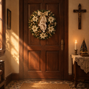 Sagrado Coração de Jesus com Florais Dourados 30cm - Santo Floral®