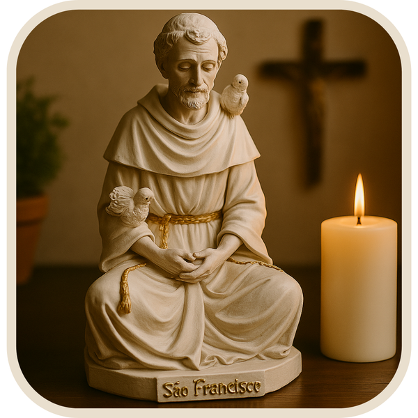 Imagem São Francisco de Assis Meditando 20cm - Decoração com Fé®