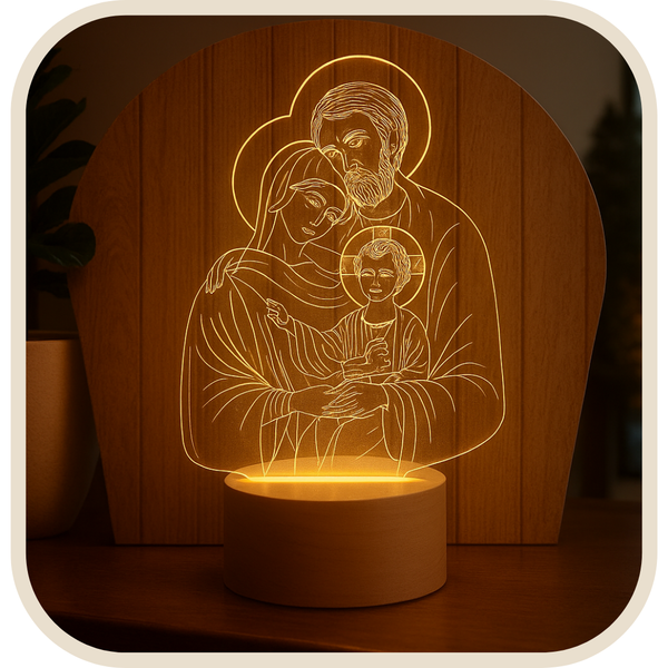 Luminária Abajur Sagrada Família - Fé que Ilumina®