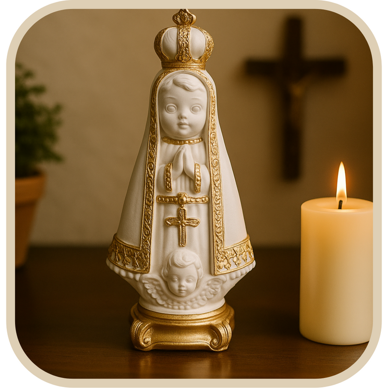 Imagem Nossa Senhora Aparecida Infantil 18cm - Decoração com Fé®