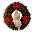 Sagrado Coração de Jesus com Florais Vermelhos 40cm - Santo Floral®