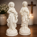 Imagens Sagrado Coração de Jesus e Maria em Resina 20cm - Decoração com Fé®