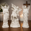 Kit Três Arcanjos Miguel, Rafael e Gabriel em Resina 20cm - Decoração com Fé®