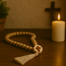 Terço Decorativo de Mesa Artesanal em Madeira 50cm®