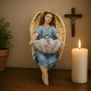 Porta Água Benta Anjo da Guarda Barroco em Resina®