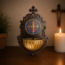 Porta Água Benta Medalha de São Bento em Bronze®