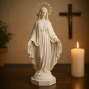 Imagem Nossa Senhora das Graças 52cm em Pó de Mármore C/ Auréola - Decoração com Fé®