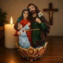 Porta Água Benta Sagrada Família Barroca em Resina®