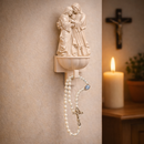 Porta Água Benta Sagrada Família + Terço Perolado®