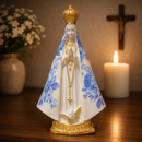 Imagem Nossa Senhora Aparecida Decoupage Azul 15cm - Decoração com Fé®