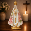 Imagem Nossa Senhora Aparecida Decoupage Rosa 15cm - Decoração com Fé®