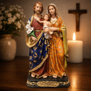 Imagem Sagrada Família com Manto Detalhado 20cm - Decoração com Fé®