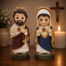 Kit Imagens Sagrado Coração de Jesus e Maria em Resina 10cm - Pequenos Anjos®