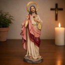 Imagem Sagrado Coração de Jesus 25cm Resina C/ Auréola - Decoração com Fé®