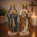 Kit Imagens Sagrado Coração de Jesus e Maria 22cm Barroca - Decoração com Fé®