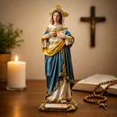 Imagem Sagrado Coração de Maria 20cm Resina - Decoração com Fé®
