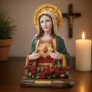 Imagem Busto Sagrado Coração de Maria 25cm Resina - Decoração com Fé®