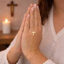 Pulseira Anel Fina com Crucifixo®
