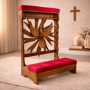 Genuflexório Dobrável em Madeira Maciça Espiríto Santo Esculpido®