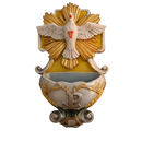 Porta Água Benta Divino Espírito Santo Barroco em Resina®