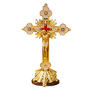 Crucifixo de Mesa ou Parede Clássico Dourado em Metal 22cm®