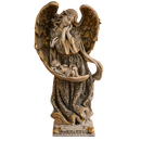 Imagem Anjo da Guarda e Menino Jesus 30cm Marmorizado - Decoração com Fé®