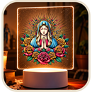 Luminária Nossa Senhora de Guadalupe com Flores  - Lumifé®