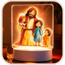 Luminária Infantil Jesus Cristo com Crianças  - Lumifé®
