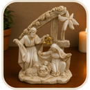 Presépio Cabana Sagrada Família Marmorizada 15cm®