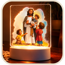 Luminária Infantil Jesus Cristo com Anjinhos  - Lumifé®
