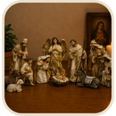 Presépio de Natal Dourado 20cm com 11 Peças em Resina®