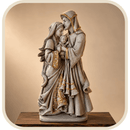 Imagem Sagrada Família Marmorizado 22cm - Decoração com Fé®