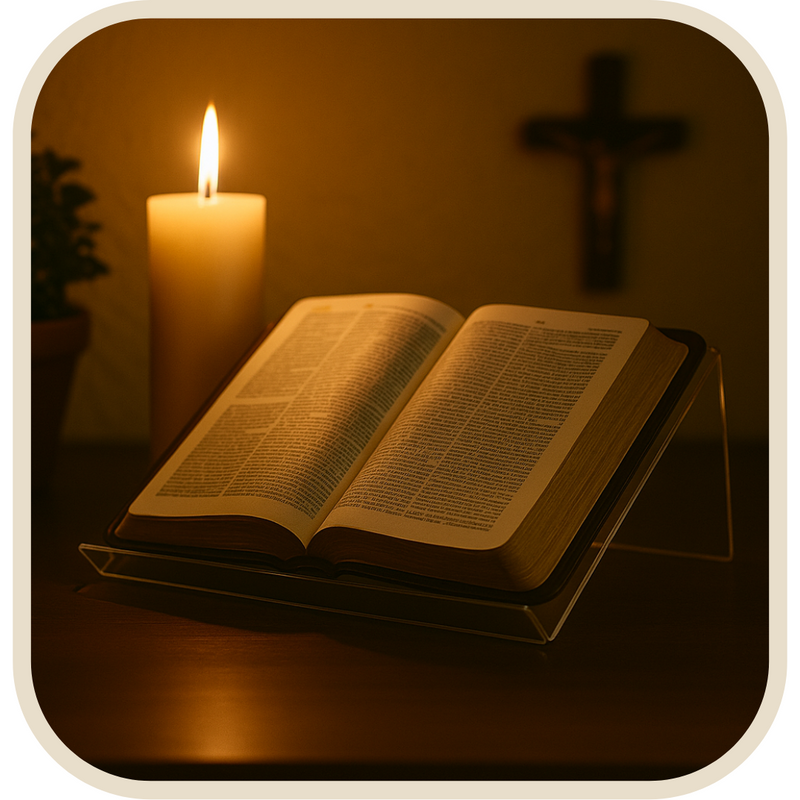 Suporte de Bíblia em Acrílico Transparente  - Sagradas Escrituras®