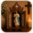 Kit Capela com Iluminação + Imagem Jesus Misericordioso em Resina 30cm®