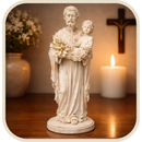 Imagem São José e Menino Jesus 30cm em Resina - Decoração com Fé®