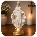 Imagem Nossa Senhora das Graças Floral Rosa 35cm - Decoração com Fé®