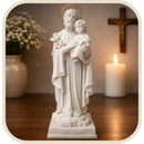 Imagem São José em Resina com Auréola 20cm - Decoração com Fé®