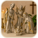 Presépio de Natal Marmorizado 4 Peças 30cm®