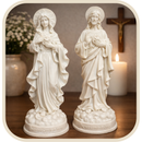 Imagens Sagrado Coração de Jesus e Maria em Resina 20cm - Decoração com Fé®