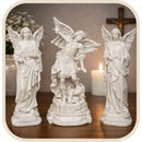 Kit Três Arcanjos Miguel, Rafael e Gabriel em Resina 20cm - Decoração com Fé®