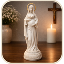 Imagem Nossa Senhora Gravida com Auréola em Resina 20cm - Decoração com Fé®