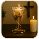 Suporte de Vela Flor Dourada - Chamas da Alma®